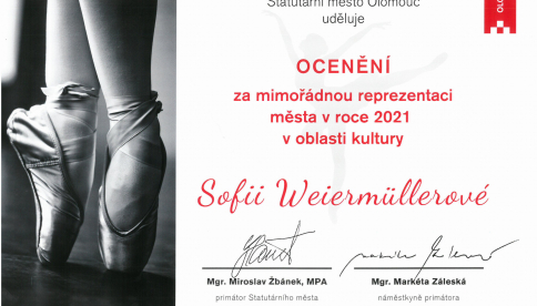 Vynikající úspěch studentky 1. A8  Sofie Weiermüllerové