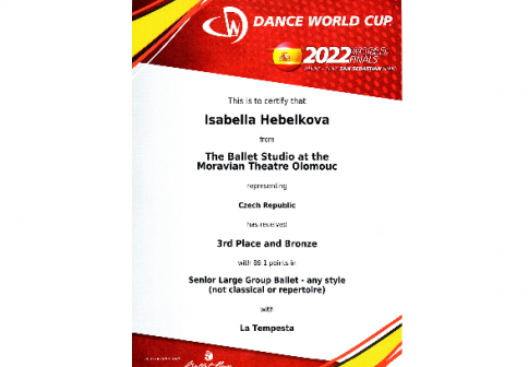 Velký úspěch naší žákyně z 1. A8  ISABELLY HEBELKOVÉ