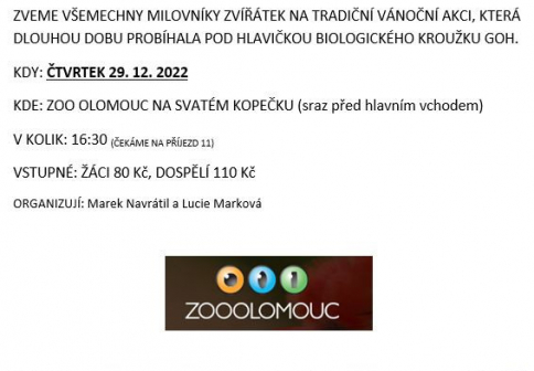 Večerní vánoční prohlídka ZOO Olomouc