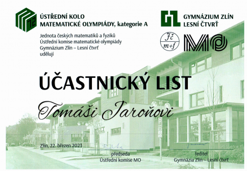 Matematická olympiáda - ústřední kolo - kategorie A